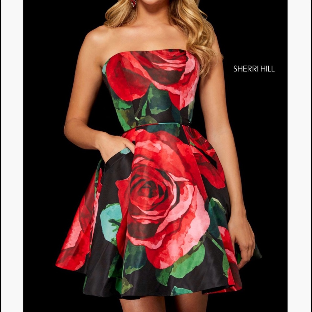Sherri Hill rose homecoming dress style #52267